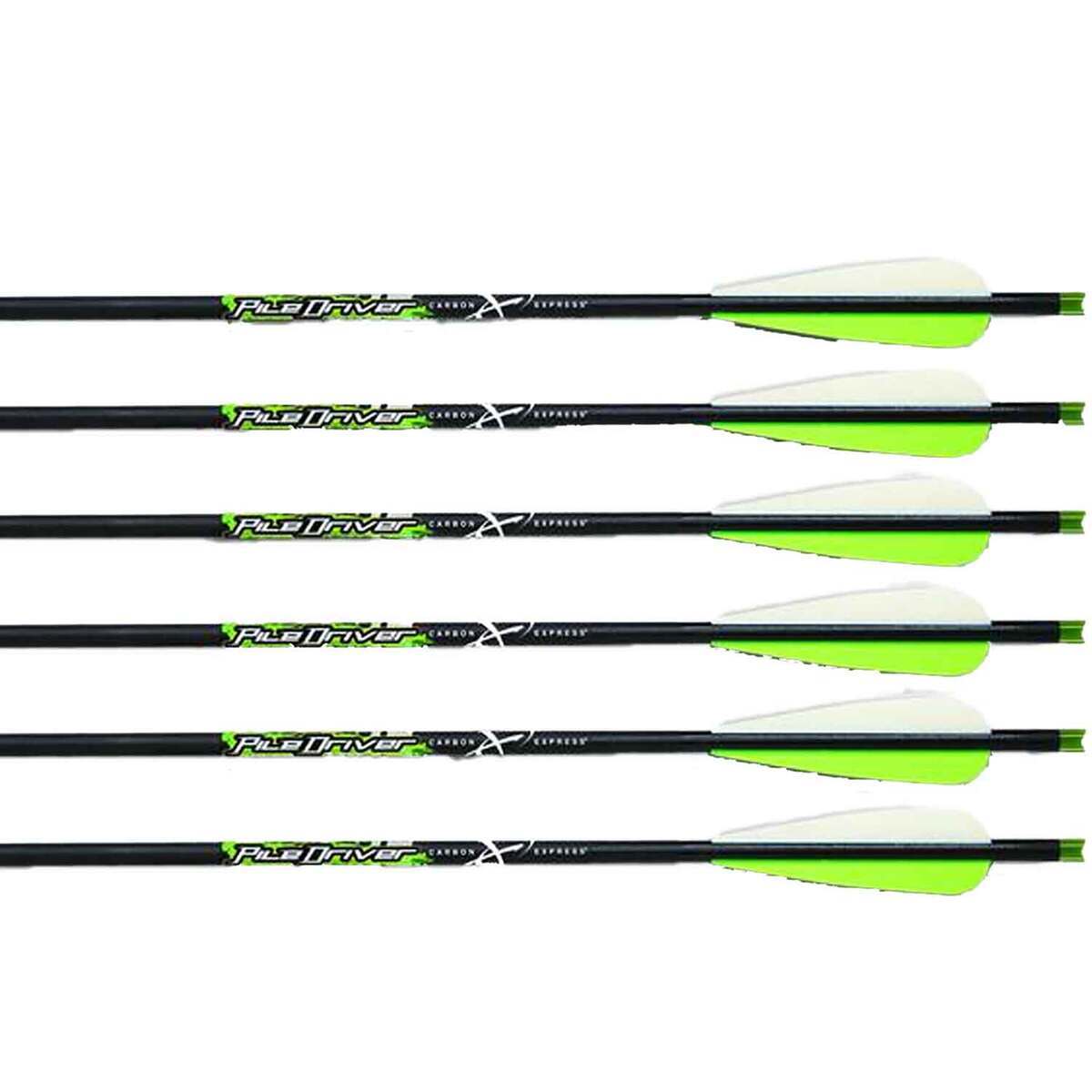 Carbon Express Piledriver 22in Carbon Crossbow Bolts - 6 Pack - Black Carbon Express Piledriver 22in Carbon Crossbow Bolts - 6 Pack - Black