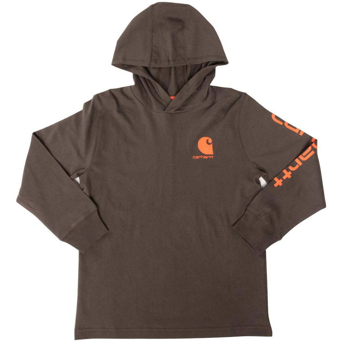 Carhartt Boys' Crewneck Hooded Long Sleeve Casual Shirt Carhartt Boys' Crewneck Hooded Long Sleeve Casual Shirt