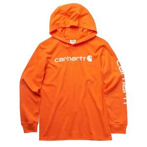 Carhartt Boys' Graphic Hooded Long Sleeve Shirt - Exotic Orange - M