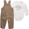 Carhartt Boys' Graphic Long Sleeve Bodyshirt and Canvas Printed Overall 2-Piece Set