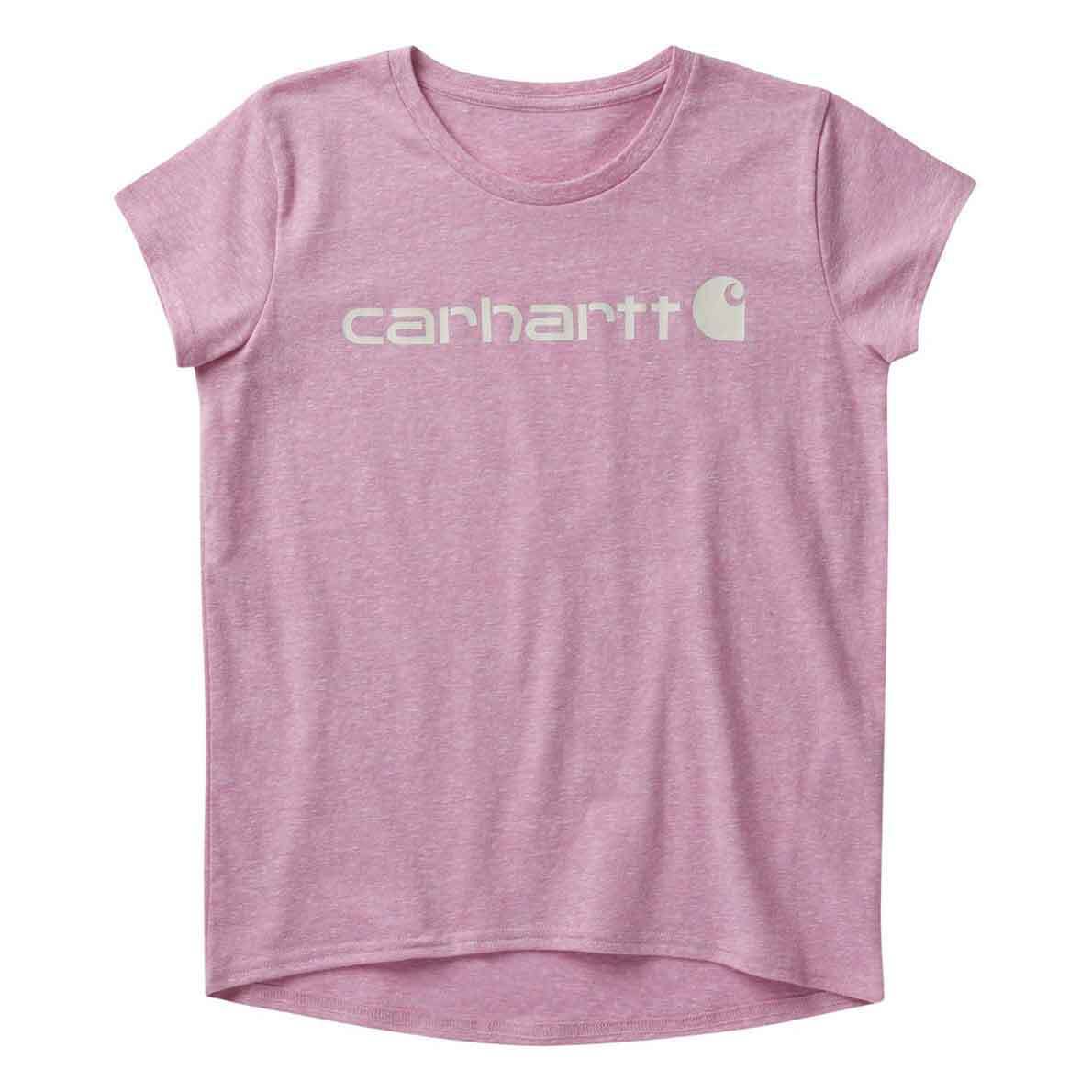 Carhartt Girls' Crewneck Core Logo Short Sleeve Casual Shirt Carhartt Girls' Crewneck Core Logo Short Sleeve Casual Shirt