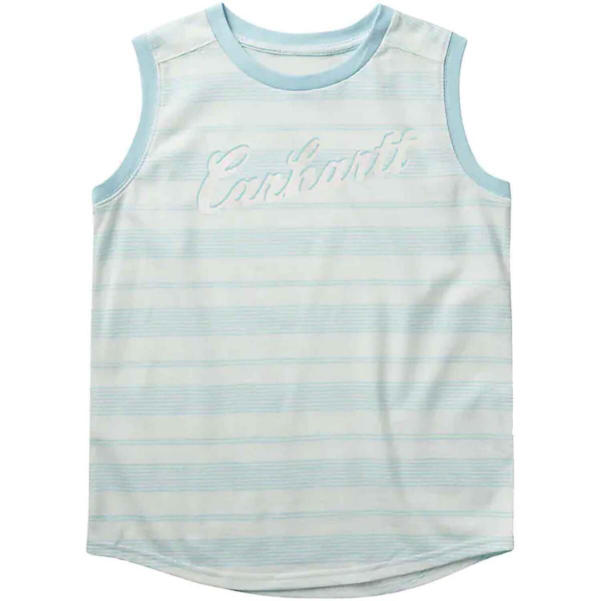 Carhartt Girls' Crewneck Stripe Sleeveless Casual Shirt Carhartt Girls' Crewneck Stripe Sleeveless Casual Shirt