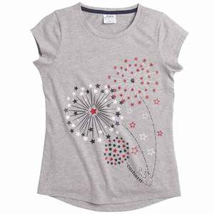Carhartt Girls' Dandelion Glitter Short Sleeve Shirt - Gray - XL
