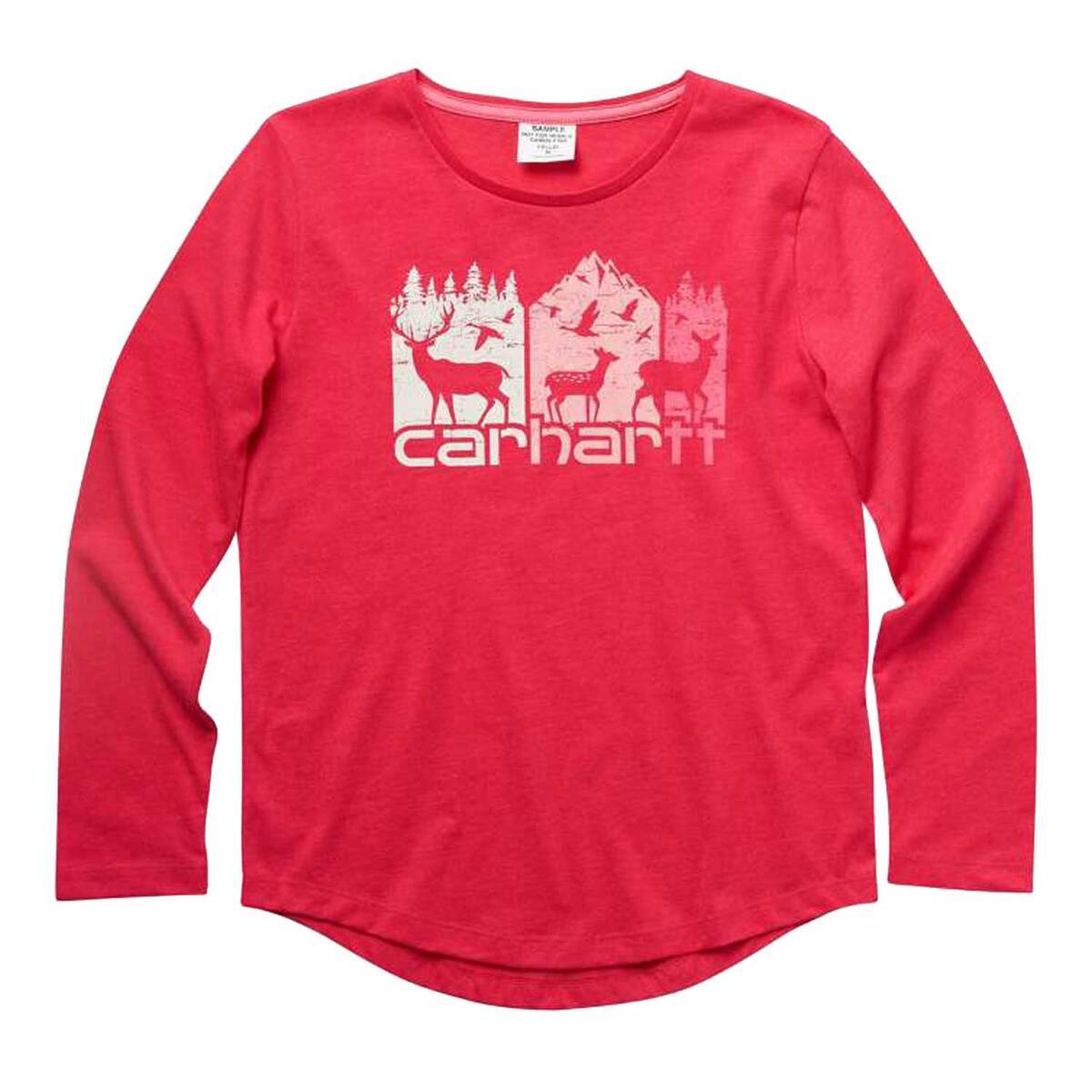 Carhartt Girls' Graphic Crew Neck Long Sleeve Knit Shirt Carhartt Girls' Graphic Crew Neck Long Sleeve Knit Shirt