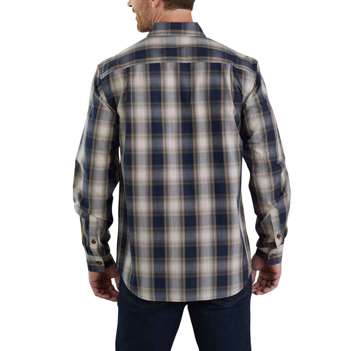 Carhartt Men’s Essential Plaid Long Sleeve Shirt - Navy - XXL - Navy XXL Carhartt Men’s Essential Plaid Long Sleeve Shirt - Navy - XXL - Navy XXL