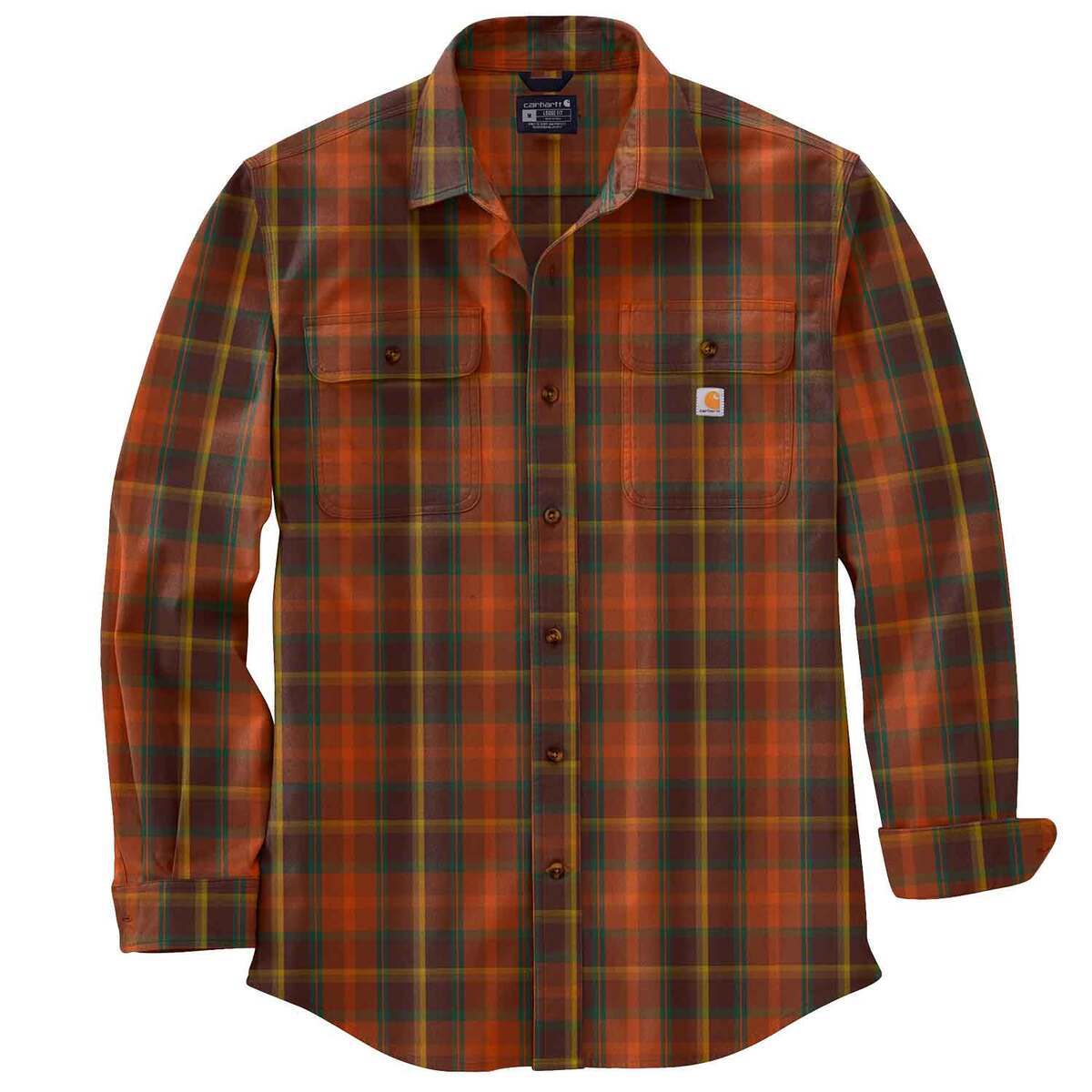 Carhartt Men's Flannel Plaid Long Sleeve Work Shirt Carhartt Men's Flannel Plaid Long Sleeve Work Shirt