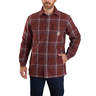 Carhartt Men's Flannel Sherpa Lined Shirt Jac - Dark Cedar - L - Dark Cedar L