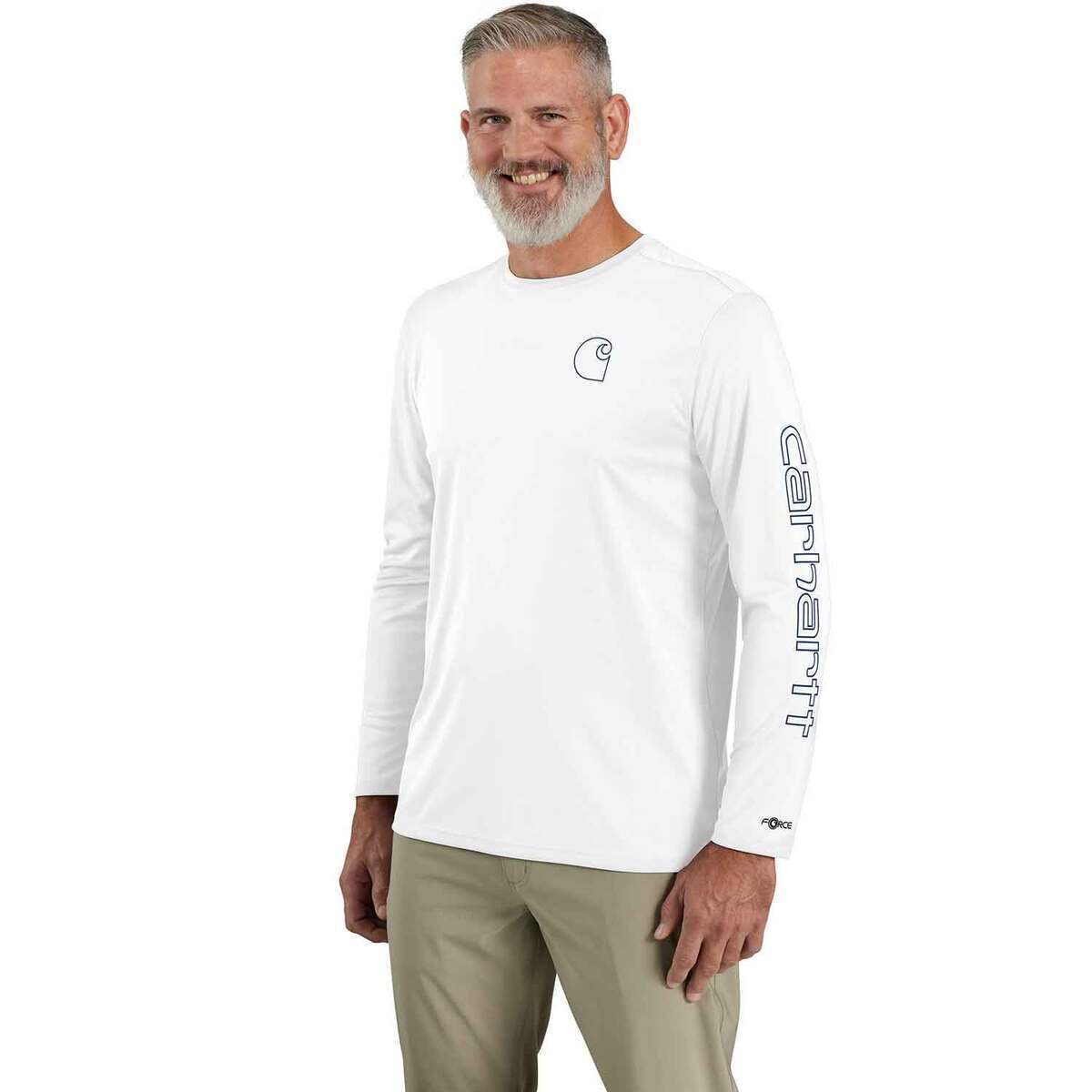 Carhartt Men's Force Sun Defender Lightweight Logo Graphic Long Sleeve Work Shirt Carhartt Men's Force Sun Defender Lightweight Logo Graphic Long Sleeve Work Shirt