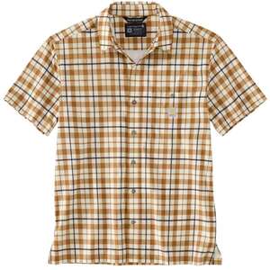 Carhartt Men's Force Sun Defender Plaid Relaxed Fit Short Sleeve Work Shirt