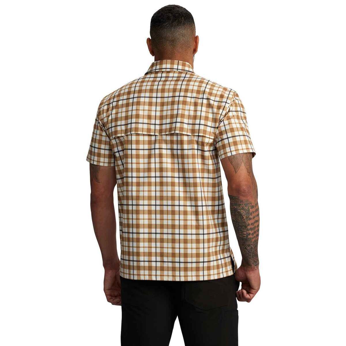 Carhartt Men's Force Sun Defender Plaid Relaxed Fit Short Sleeve Work Shirt Carhartt Men's Force Sun Defender Plaid Relaxed Fit Short Sleeve Work Shirt