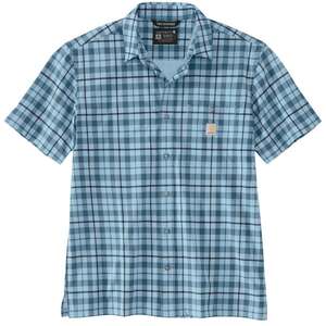 Carhartt Men's Force Sun Defender Plaid Relaxed Fit Short Sleeve Work Shirt
