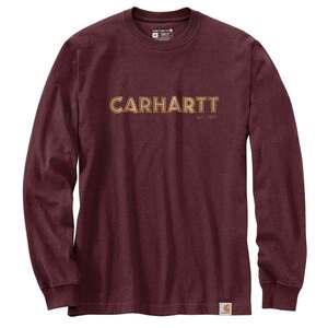 Carhartt Men's Graphic Logo Long Sleeve Casual Shirt - Port - M
