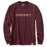 Carhartt Men's Graphic Logo Long Sleeve Casual Shirt - Port - M - Port M