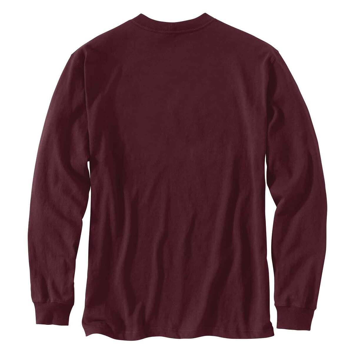 Carhartt Men's Graphic Logo Long Sleeve Casual Shirt - Port - M - Port ...