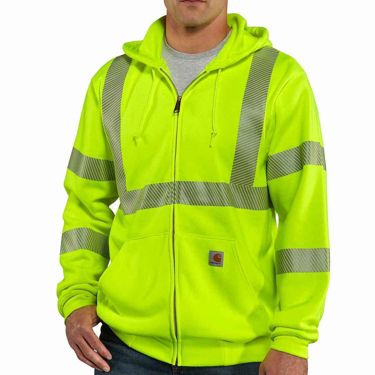 Carhartt Men's High-Visibility Full Zip Class 3 Work Sweatshirt Carhartt Men's High-Visibility Full Zip Class 3 Work Sweatshirt
