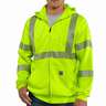 Carhartt Men's High-Visibility Full Zip Class 3 Work Sweatshirt - Brite Lime - 3XL - Brite Lime 3XL