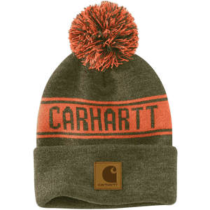 Carhartt Men's Knit Pom Pom Beanie - Winter Moss