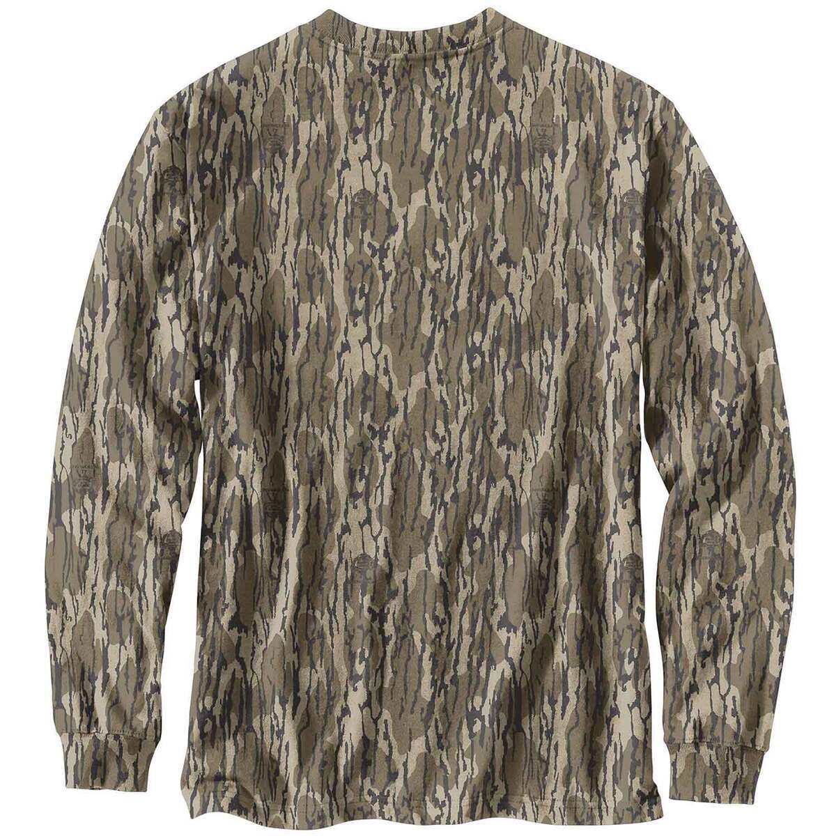 Carhartt Men's Mossy Oak Bottomland Pocket Camo Logo Long Sleeve Casual Shirt Carhartt Men's Mossy Oak Bottomland Pocket Camo Logo Long Sleeve Casual Shirt