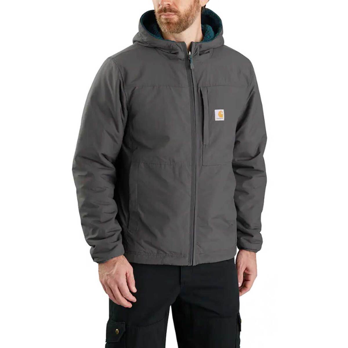 Carhartt Men's Rain Defender Reversible Work Jacket - Blue/Grey - XXL ...