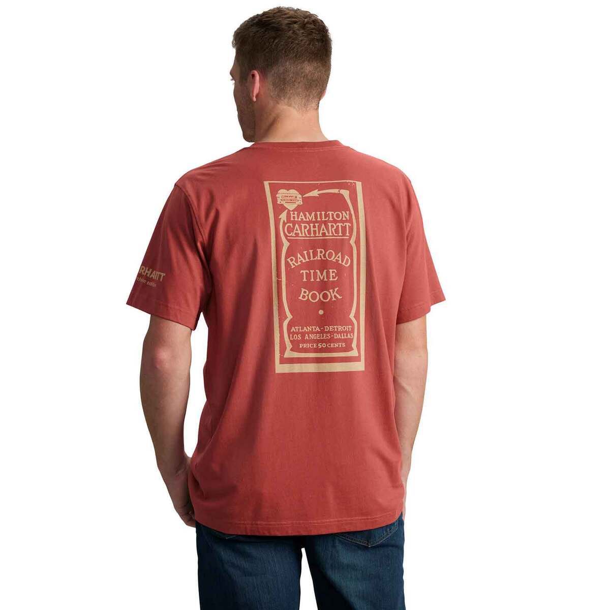 Carhartt Men's Relaxed Fit Lightweight Railroad Graphic Short Sleeve Work Shirt Carhartt Men's Relaxed Fit Lightweight Railroad Graphic Short Sleeve Work Shirt