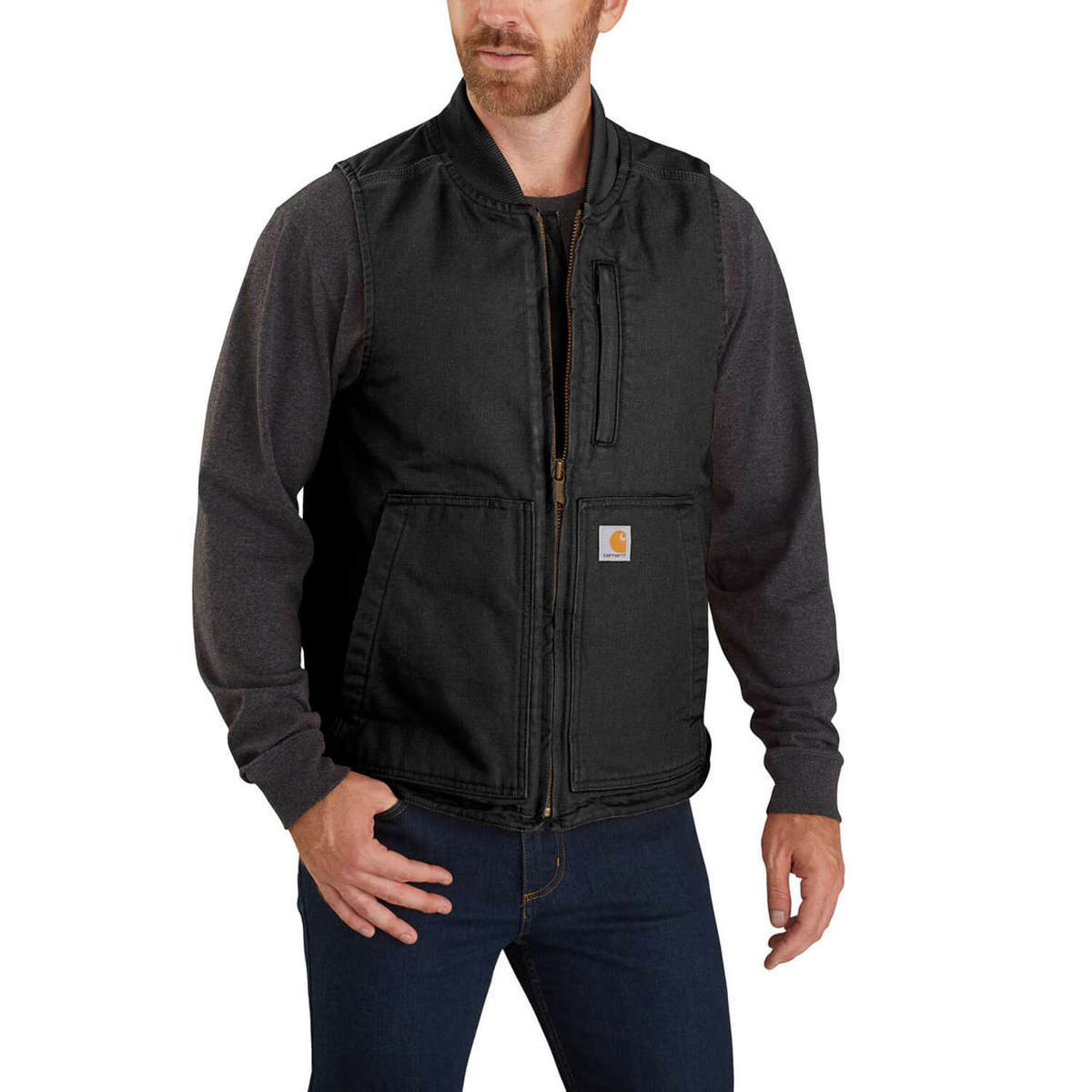 Carhartt Men's Rib Collar Duck Cotton Work Vest Carhartt Men's Rib Collar Duck Cotton Work Vest