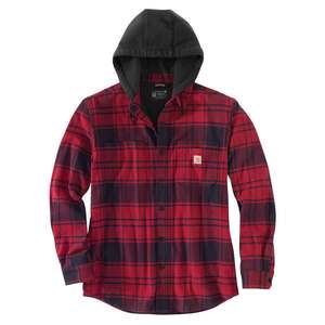 Carhartt Men's Rugged Flex Flannel Fleece Lined Shirt Jacket - Oxblood - XXL