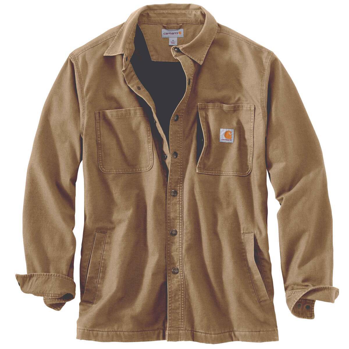 Carhartt Men's Rugged Flex Fleece-Lined Canvas Long Sleeve Work Shirt - Dark Khaki - M - Dark Khaki M Carhartt Men's Rugged Flex Fleece-Lined Canvas Long Sleeve Work Shirt - Dark Khaki - M - Dark Khaki M