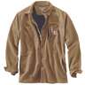 Carhartt Men's Rugged Flex Fleece-Lined Canvas Long Sleeve Work Shirt - Dark Khaki - M - Dark Khaki M