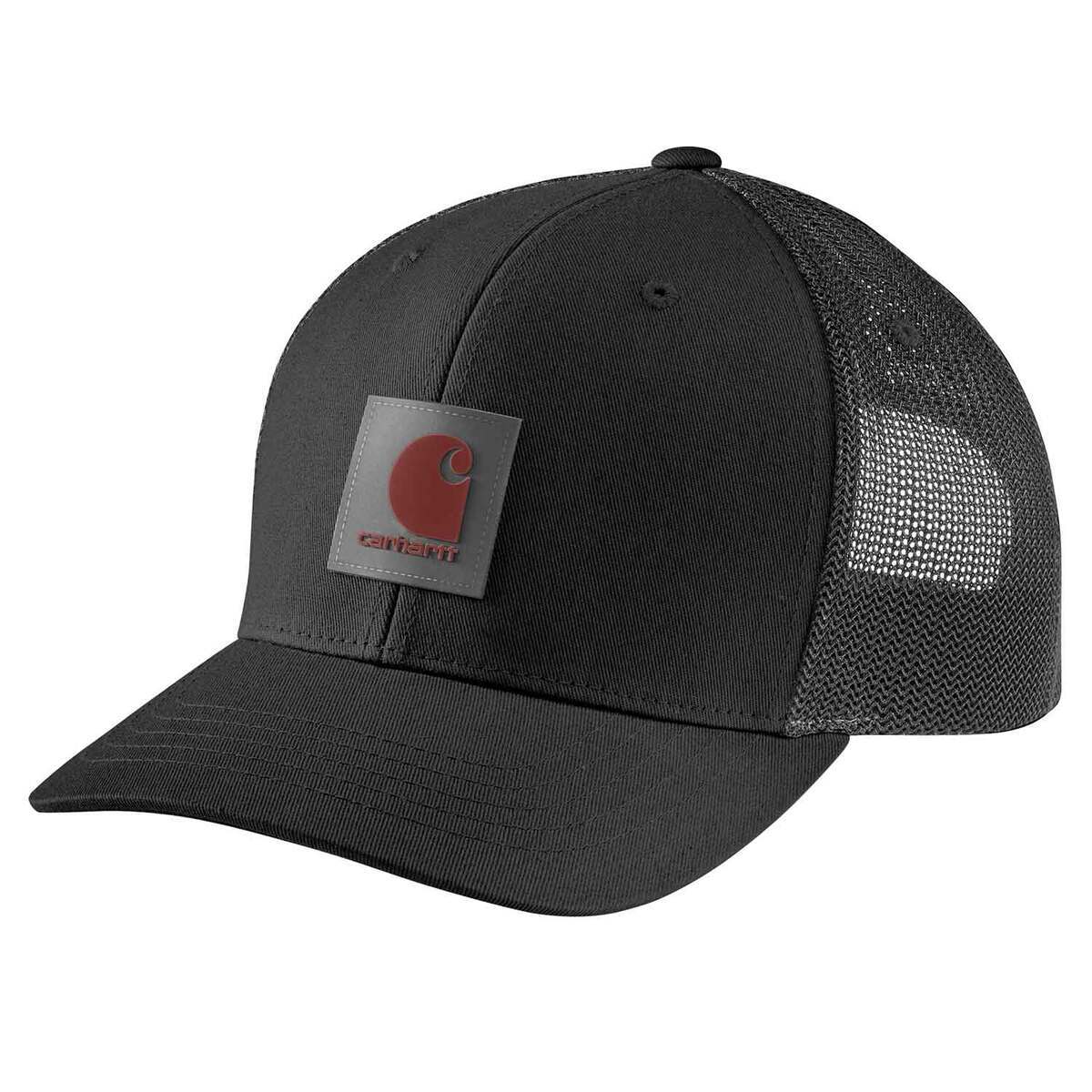 Carhartt Rugged Flex Twill Mesh-Back Logo Patch Trucker Hat - Black ...
