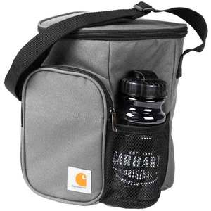 Carhartt Vertical Insulated Lunch Cooler Bag with Water Bottle - Grey