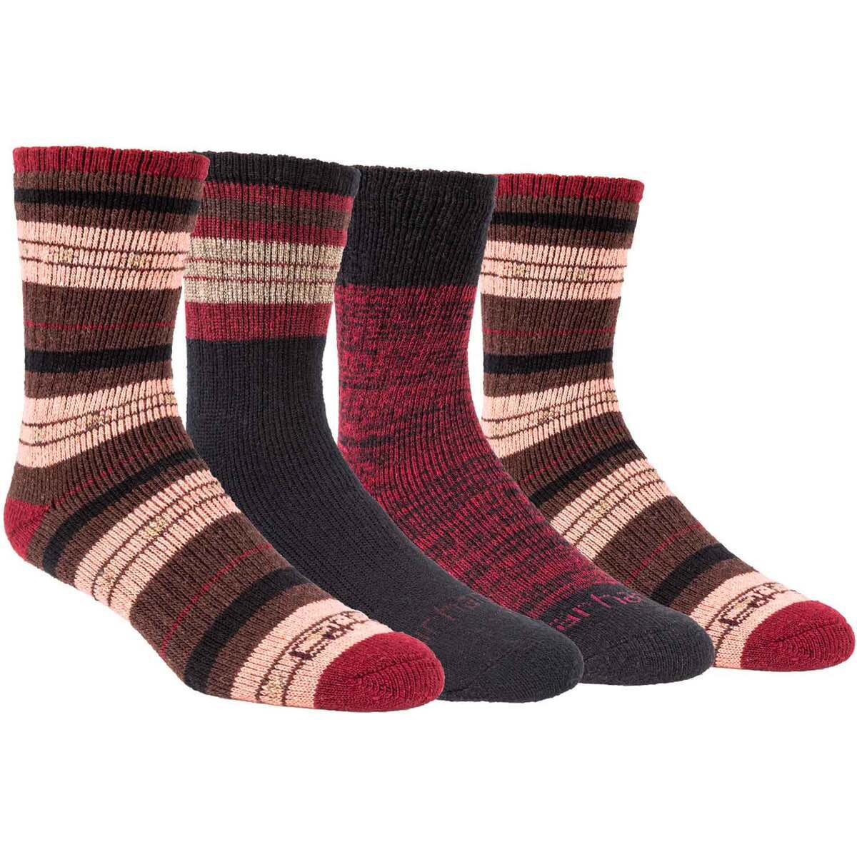 Carhartt Women's Cold Weather Crew 4 Pack Work Socks - Burgundy - M - Burgundy M Carhartt Women's Cold Weather Crew 4 Pack Work Socks - Burgundy - M - Burgundy M