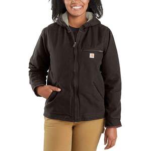 Carhartt Women's Loose Fit Washed Duck Insulated Jacket - Dark Brown - XXL