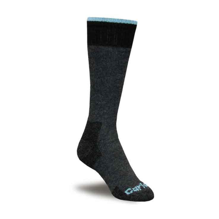 Carhartt Womens Merino Wool Blend Boot Socks - Charcoal L Carhartt Womens Merino Wool Blend Boot Socks - Charcoal L