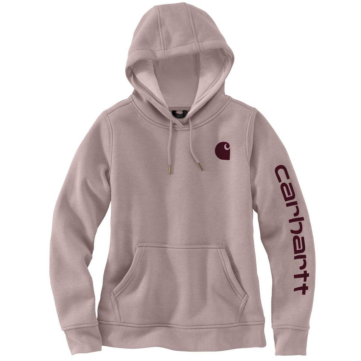 Carhartt Women's Relaxed Fit Midweight Logo Sleeve Graphic Casual Hoodie Carhartt Women's Relaxed Fit Midweight Logo Sleeve Graphic Casual Hoodie