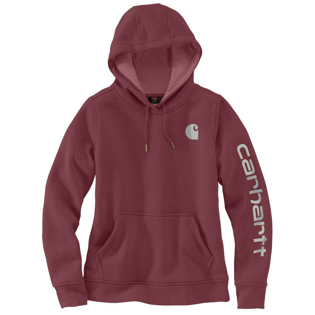 Carhartt Women's Relaxed Fit Midweight Logo Sleeve Graphic Casual Hoodie Carhartt Women's Relaxed Fit Midweight Logo Sleeve Graphic Casual Hoodie