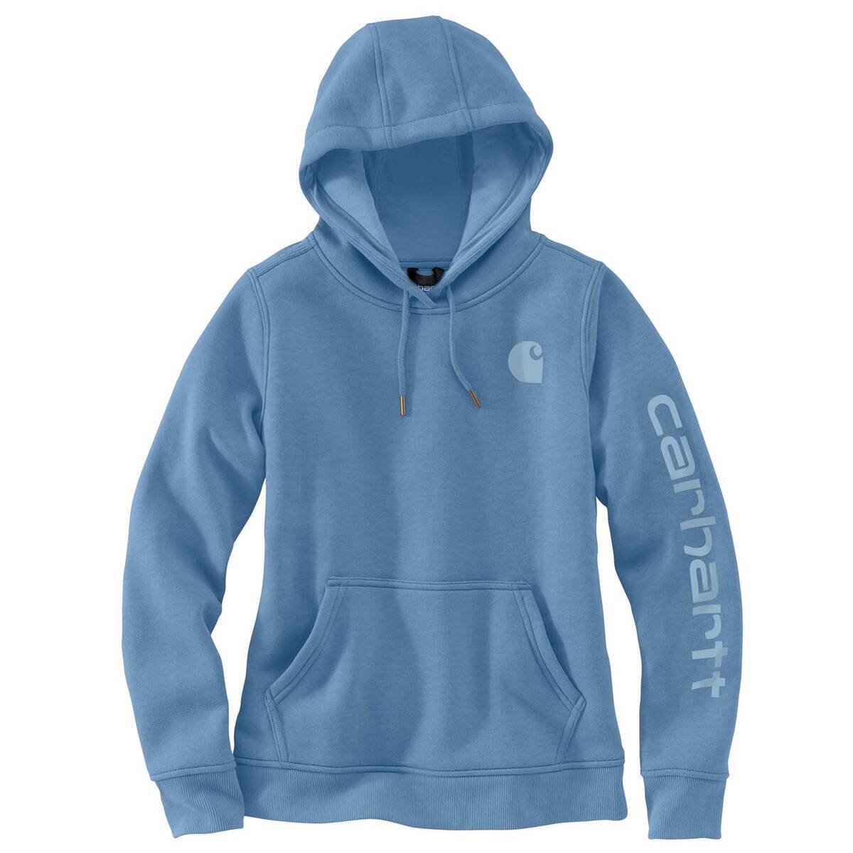 Carhartt Women's Relaxed Fit Midweight Logo Sleeve Graphic Casual Hoodie Carhartt Women's Relaxed Fit Midweight Logo Sleeve Graphic Casual Hoodie
