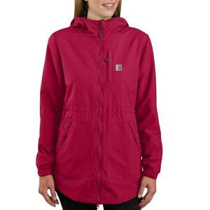 Carhartt Women's Rain Defender Relaxed Fit Casual Rain Jacket - Beet Red - S