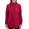 Carhartt Women's Rain Defender Relaxed Fit Casual Rain Jacket - Beet Red - S - Beet Red S