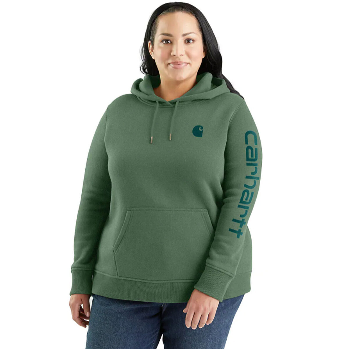 Carhartt Women's Relaxed Fit Midweight Graphic Logo Work Hoodie - Frosted Balsam - S - Frosted Balsam S Carhartt Women's Relaxed Fit Midweight Graphic Logo Work Hoodie - Frosted Balsam - S - Frosted Balsam S