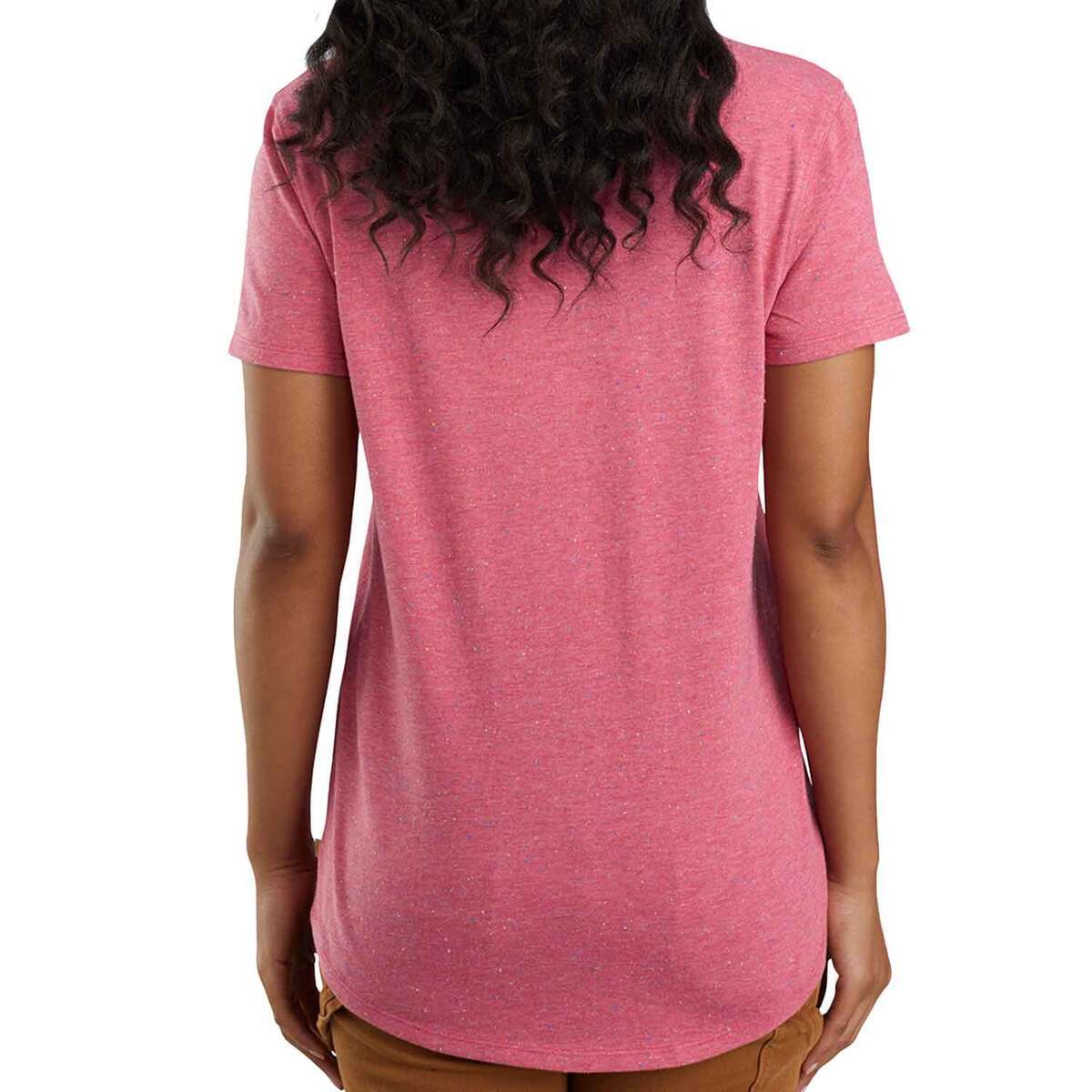 Carhartt Women's Relaxed Fit Midweight Short Sleeve V-Neck Shirt - Rosewood Heather - M - Rosewood Heather M Carhartt Women's Relaxed Fit Midweight Short Sleeve V-Neck Shirt - Rosewood Heather - M - Rosewood Heather M