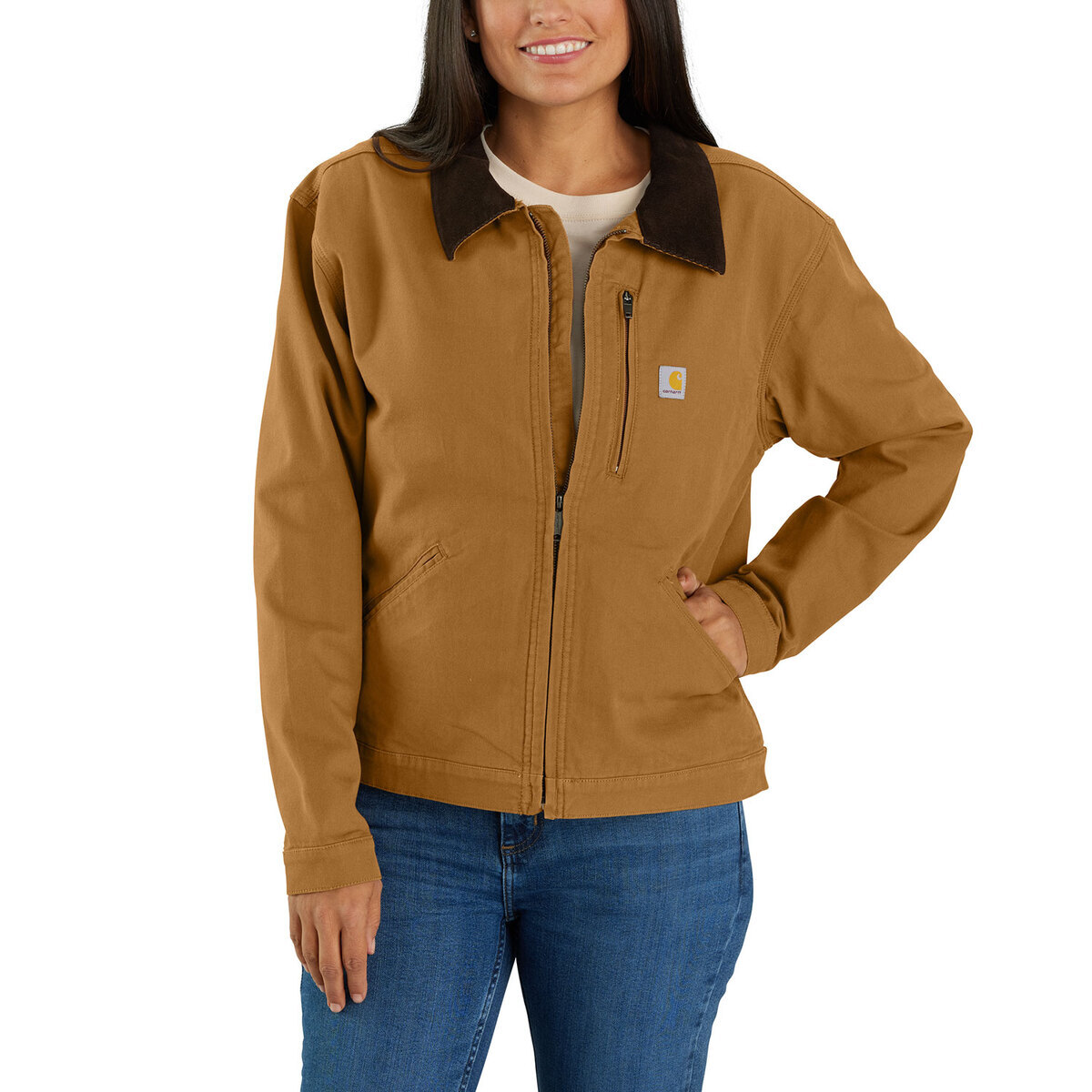 Carhartt Women's Rugged Flex Loose Fit Canvas Detroit Work Jacket ...
