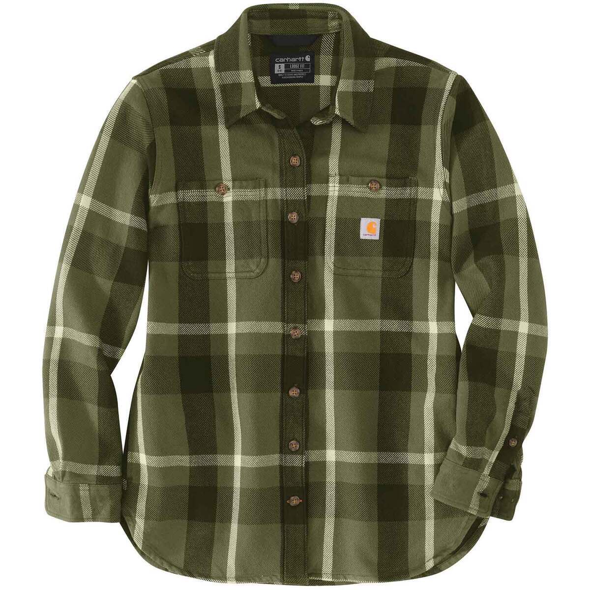 Carhartt Women's Rugged Flex Loose Fit Plaid Long Sleeve Shirt Carhartt Women's Rugged Flex Loose Fit Plaid Long Sleeve Shirt