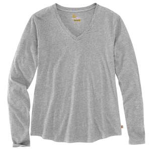 Carhartt Women's V Neck Loose Fit Midweight Long Sleeve Casual Shirt Carhartt Women's V Neck Loose Fit Midweight Long Sleeve Casual Shirt