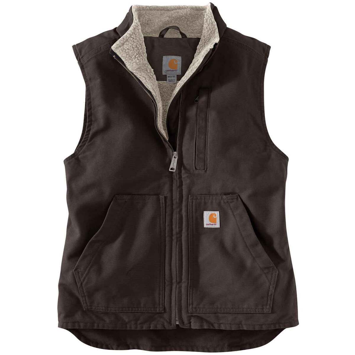 Carhartt Women's Washed Duck Sherpa Lined Mock Neck Vest Carhartt Women's Washed Duck Sherpa Lined Mock Neck Vest