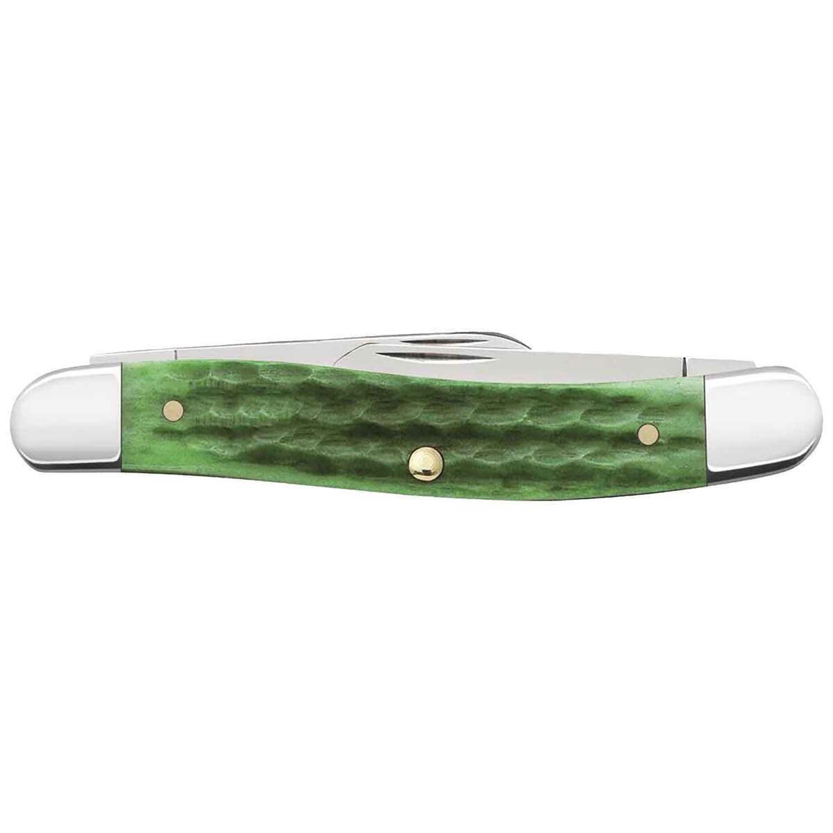 Case John Deere Medium Stockman 2.57 inch Folding Knife - Bright Green Bone Case John Deere Medium Stockman 2.57 inch Folding Knife - Bright Green Bone
