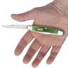 Case John Deere Medium Stockman 2.57 inch Folding Knife - Bright Green Bone