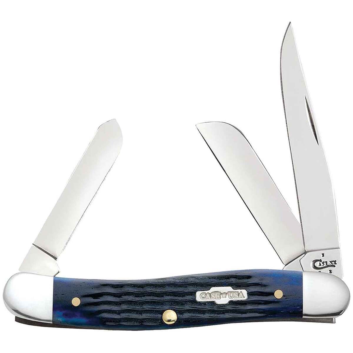 Case Medium Stockman 2.57 inch Folding Knife - Blue Bone Case Medium Stockman 2.57 inch Folding Knife - Blue Bone