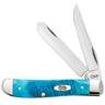 Case Mini Trapper 2.8 inch Folding Knife - Caribbean Blue Bone
