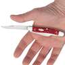 Case Peach Seed Jig Medium Stockman 2.57 inch Folding Knife - Dark Red