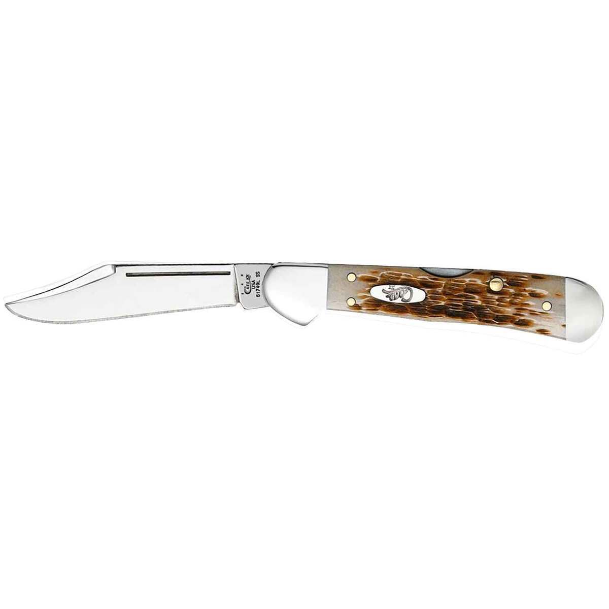 Case Peach Seed Jig Amber Bone Folding Knives Case Peach Seed Jig Amber Bone Folding Knives